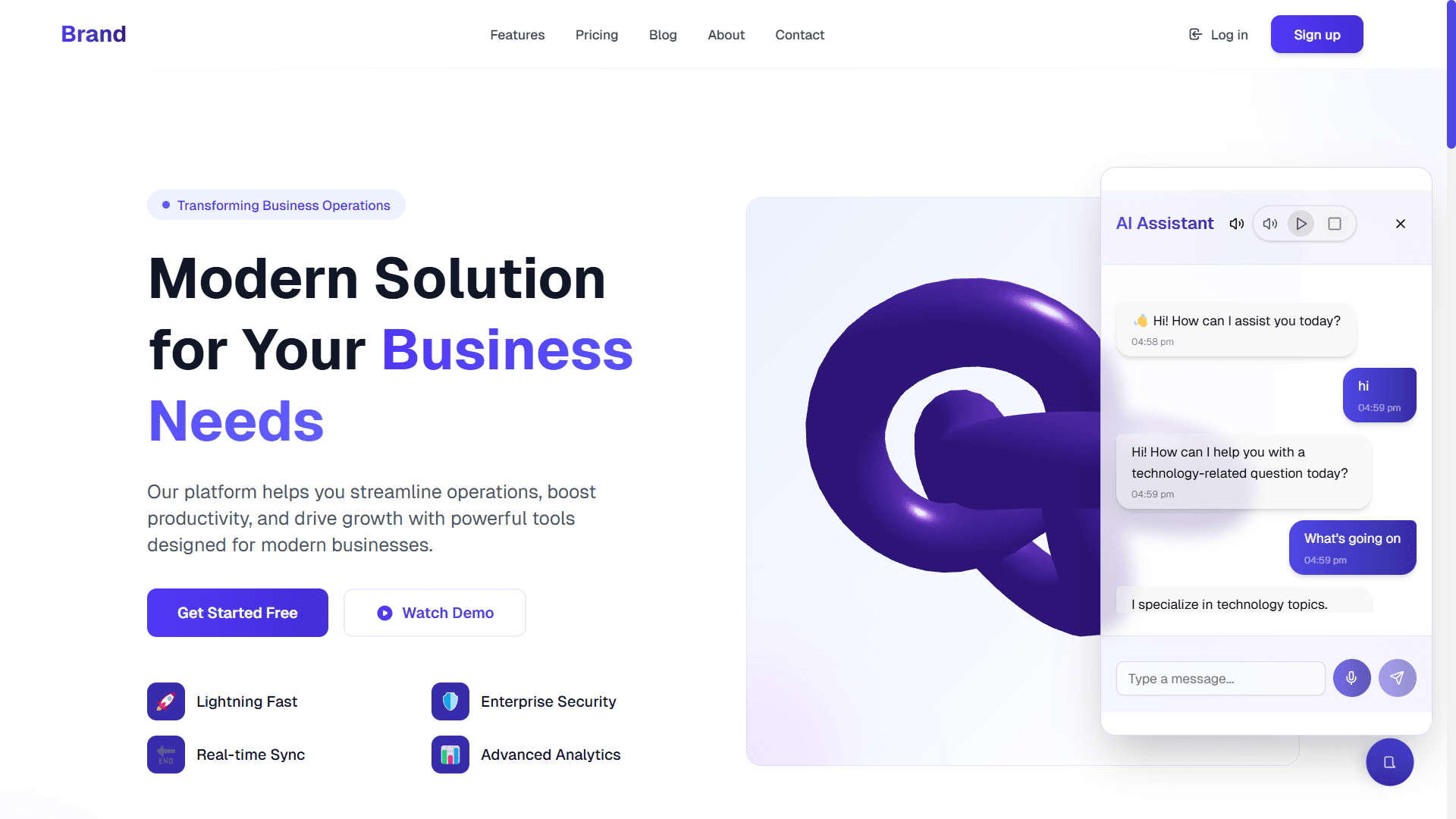 Ultimate 3D-Driven, AI-Powered Landing Page Template - Image 1