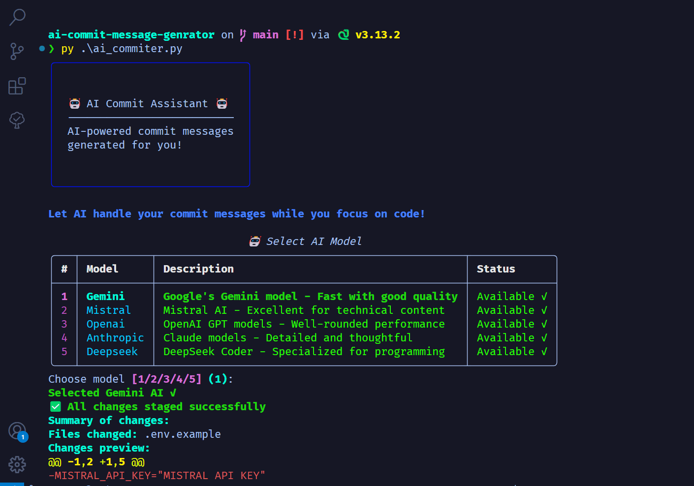 AI-Powered Commit Message Generator Tool ๐ค - Image 1