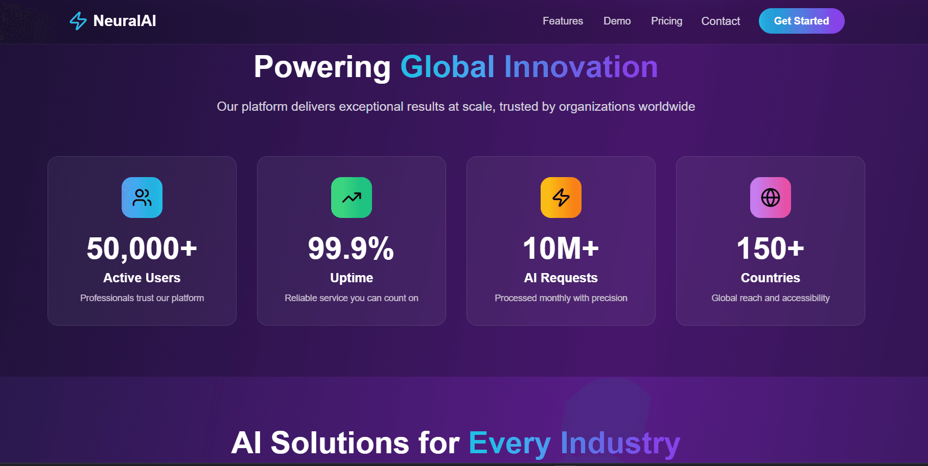 π AI Landing Page β Modern 3D Landing Page Template - Image 4