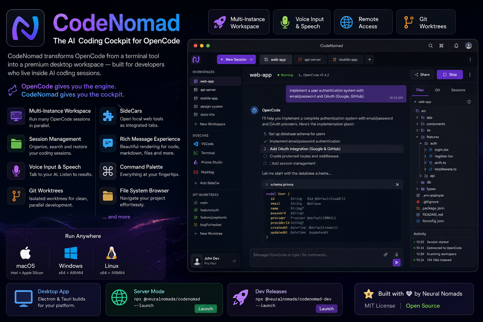 CodeNomad – Premium AI Coding Workspace for OpenCode & Remote Development - Image 1