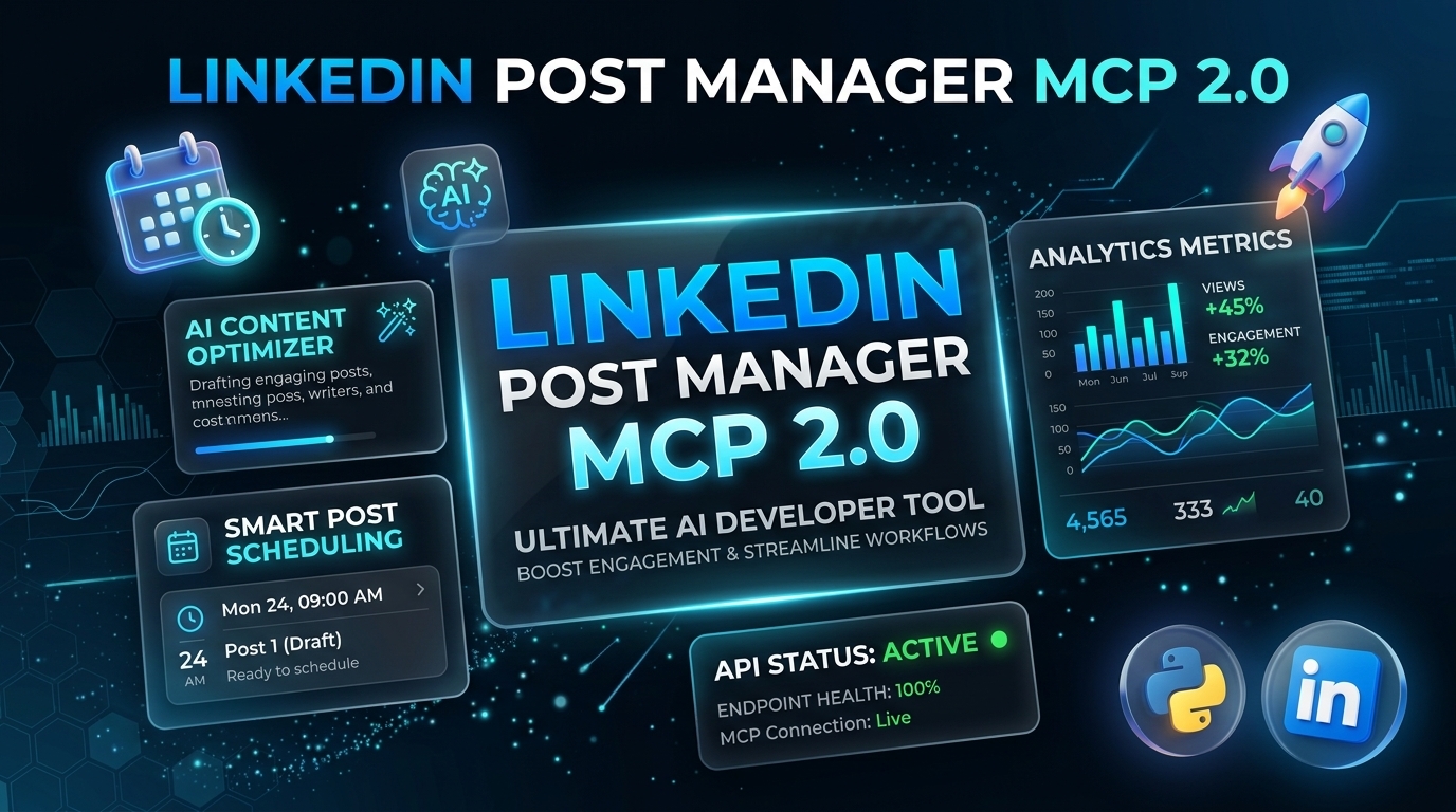 LinkedIn Post Manager MCP 2.0 – AI LinkedIn Automation, Post Scheduler & Content Optimizer - Image 1